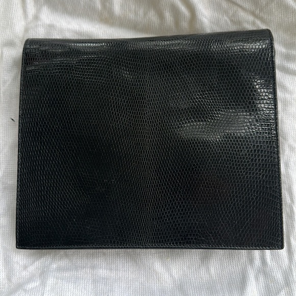 Authentic Black Siso Lizard Skin Skin Envelope Clutch bag. - Picture 3 of 6